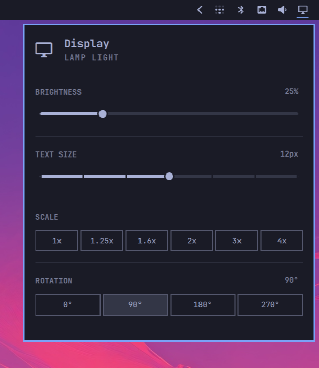 Display panel with the new Rotation row